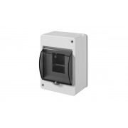 Коробка электротехническая для пломбировки MINI S-4, 4M, без клемм, дымчатая дверца, 140x95x66mm, IP20