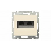 Valena - Розетка 2хRJ-45 UTP CAT5E 8конт., сл.кость (инд. упаковка)