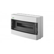 Щит навесной EP-LUX 1x18M, N/PE 2x 8x16+6x10mm2, дымчатая пласт. дверь, светло-серый RAL7035, 262x410x150mm, IP65