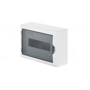 Щит навесной ECO BOX 1x12M, N/PE 2x 6x16+3x10mm2, дымчатая пласт. дверь, белый RAL9003, 198x298x96mm, IP40