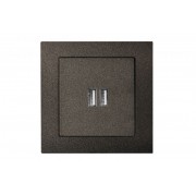 2-местное USB зарядное устройство, без рамки, EPSILON антрацит